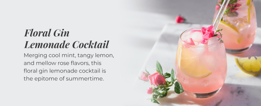 floral gin lemonade cocktail