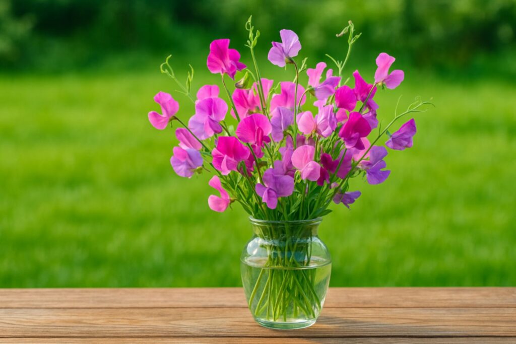 sweet pea in vase