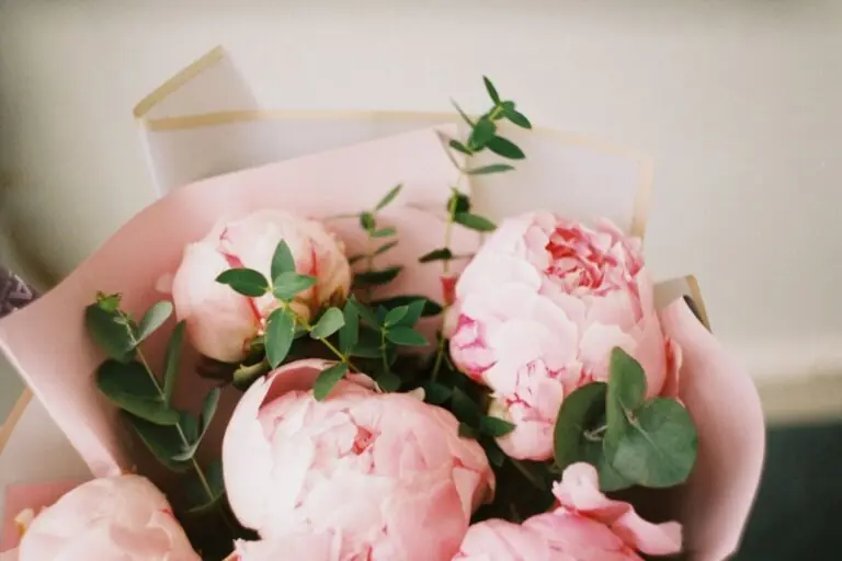 flowers with eucalyptus